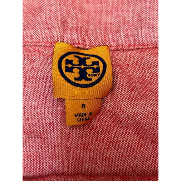 TORY BURCH Red/Black Skirt Linen/cotton blend size 6 - Picture 6 of 7